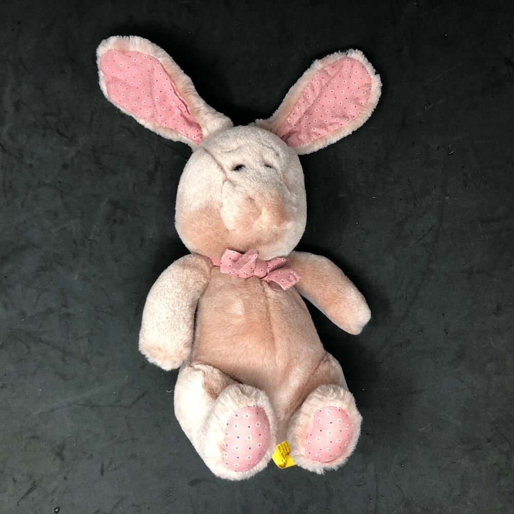 24k Polar Puff Wendie Pink Bunny Plush Floral Ears 9" Stuffed Rabbit VTG 1995 - Picture 6 of 6